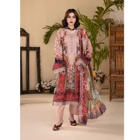 Ruby Lawn Printed Embroidered Unstitched 3Pcs Suit - 3