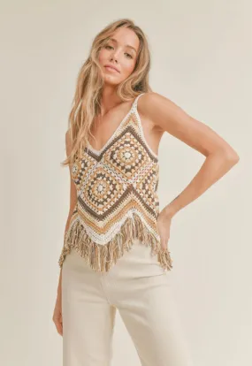 Sadie & Sage - Summer Daze Crochet Top Natural