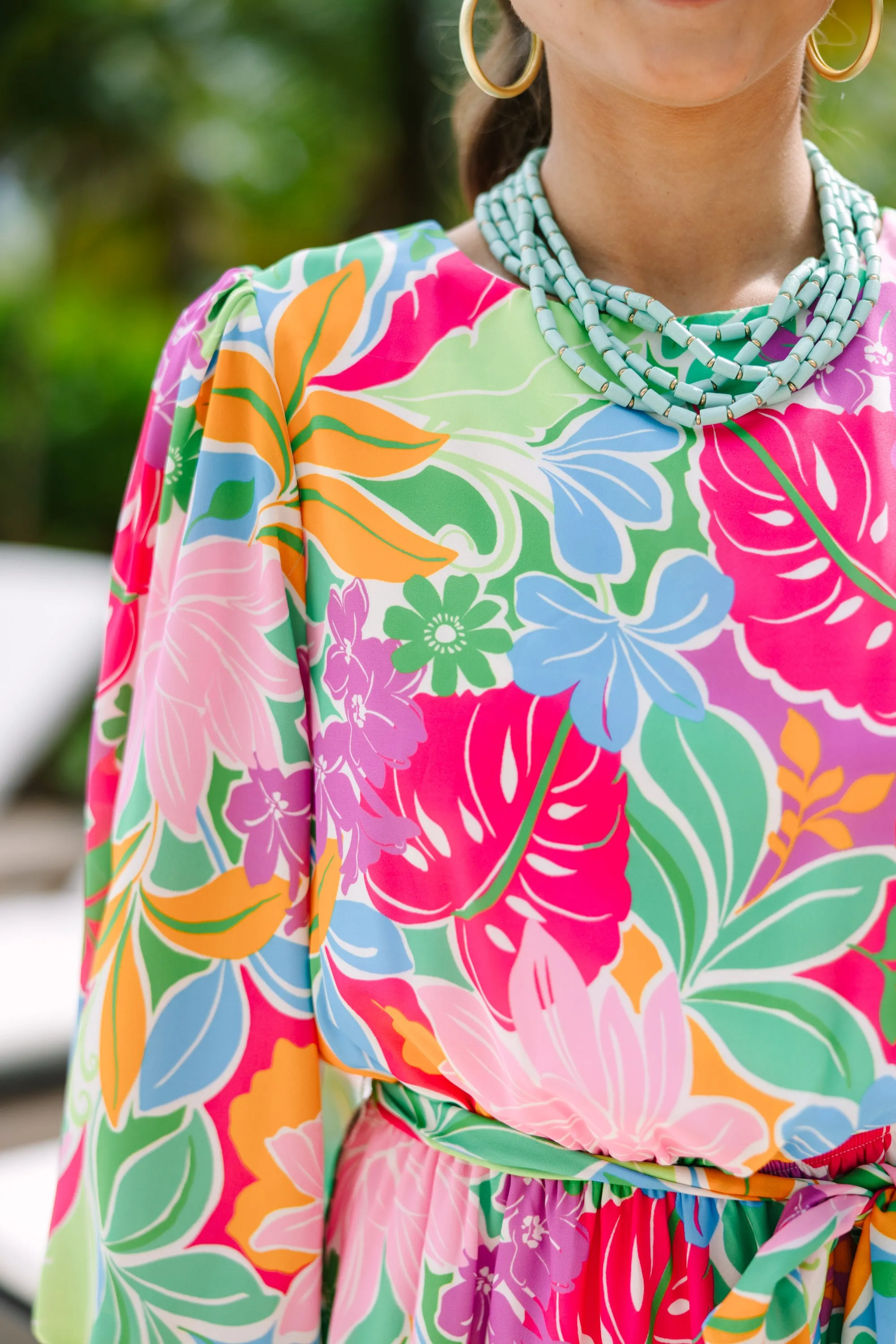 So Much Love Green Floral Dress