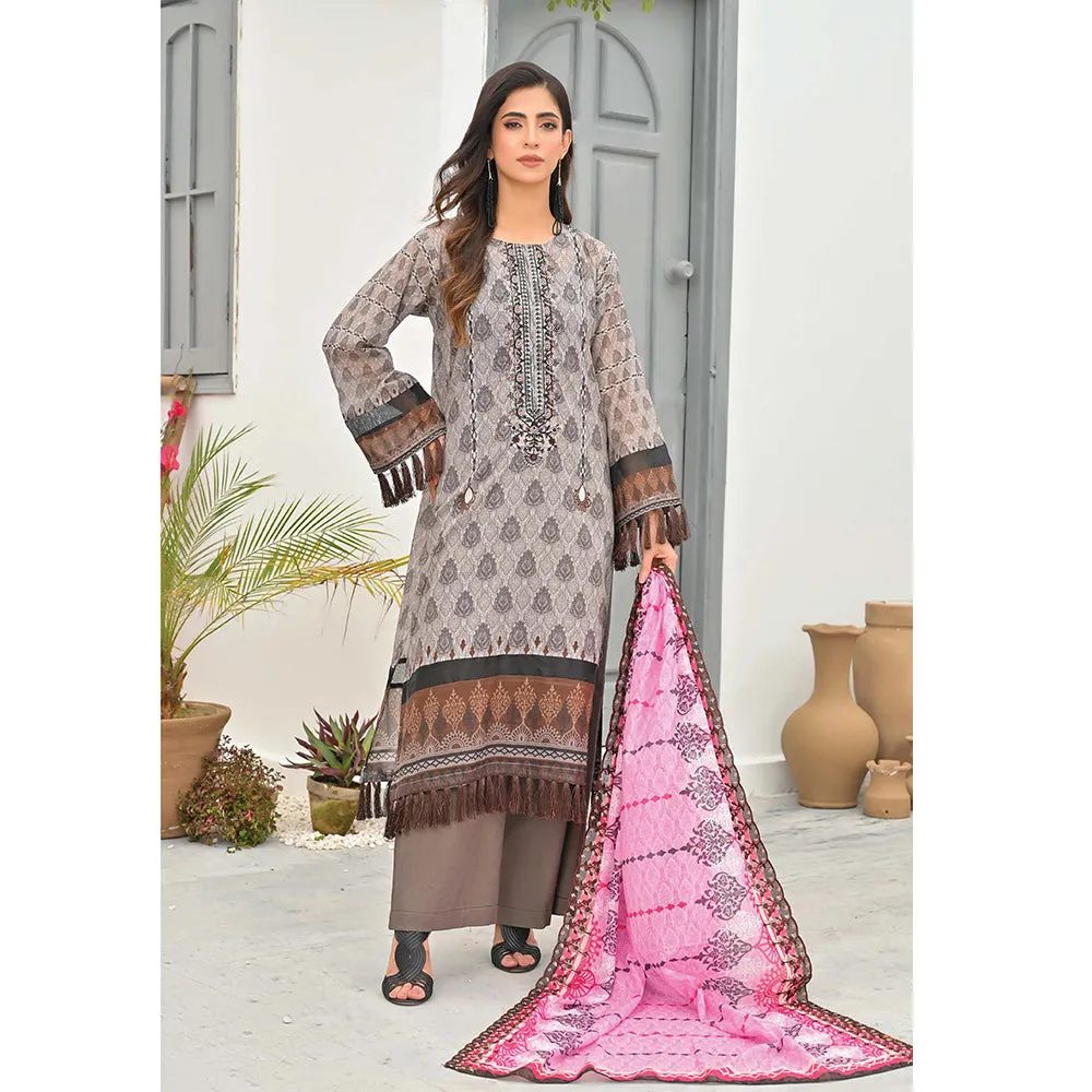 Sophia Lawn Printed Embroidered Unstitched 3Pcs Suit - 3