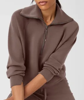 Spanx AirEssentials Half Zip Pullover - Smoke