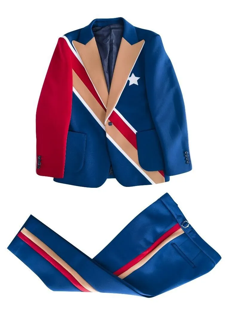 Starstruck Suit - Red/Blue/Beige