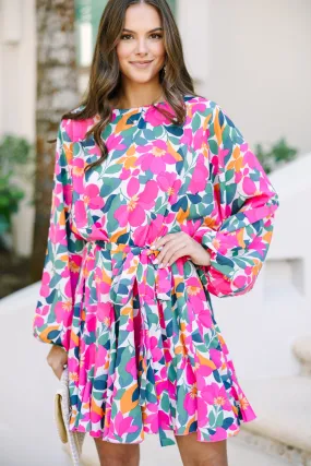 Stay Close Pink Floral Dress