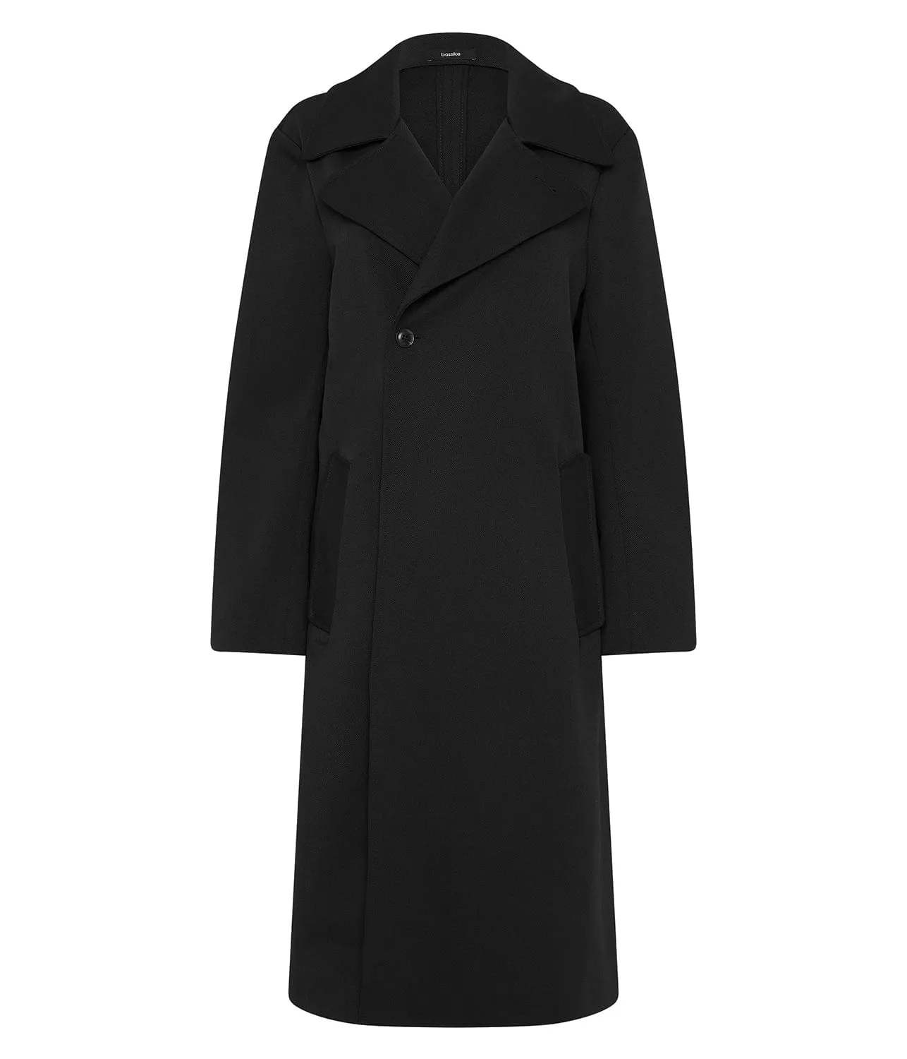 STRETCH TWILL TRENCH COAT- BLACK