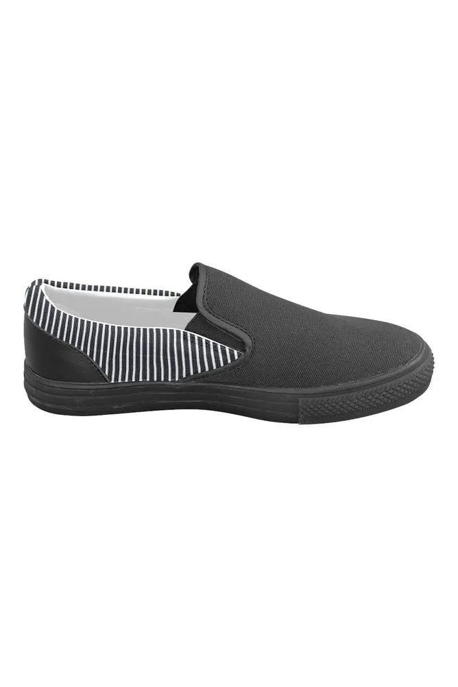 Stripes Men's Slip-on Canvas Shoes (Model 019)