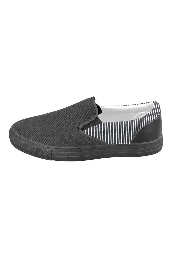 Stripes Men's Slip-on Canvas Shoes (Model 019)