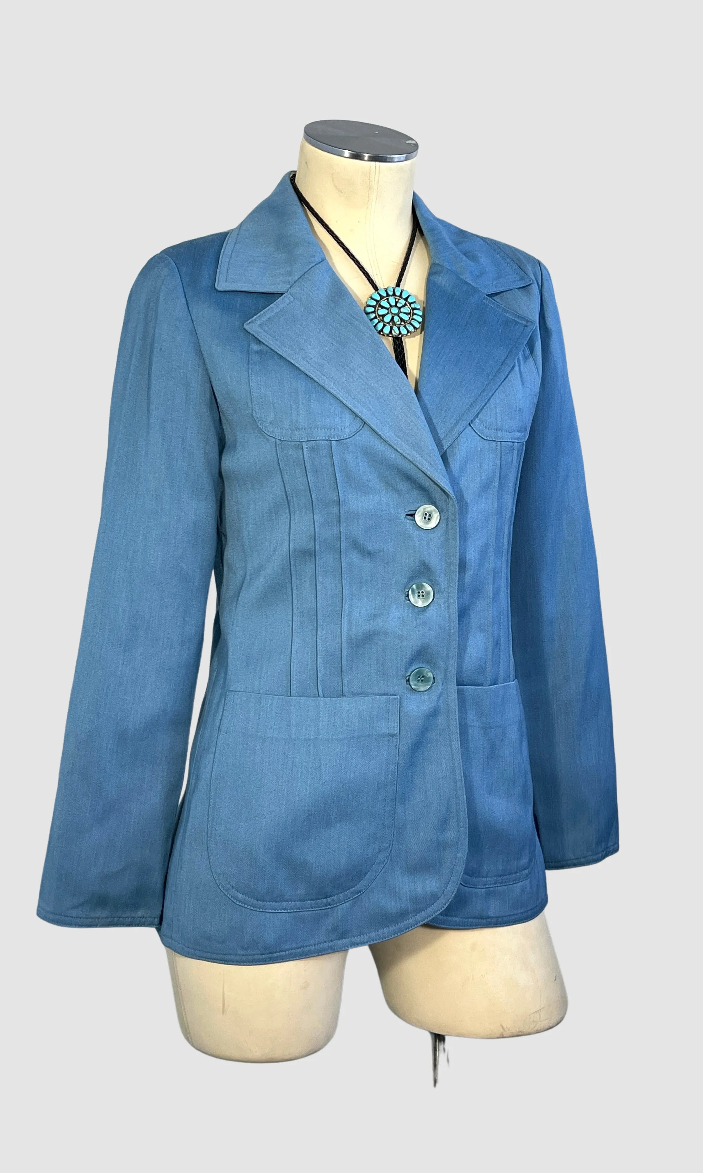 SUIT UP 70s Monochromatic Jacket and Pants Blue Suit  Small