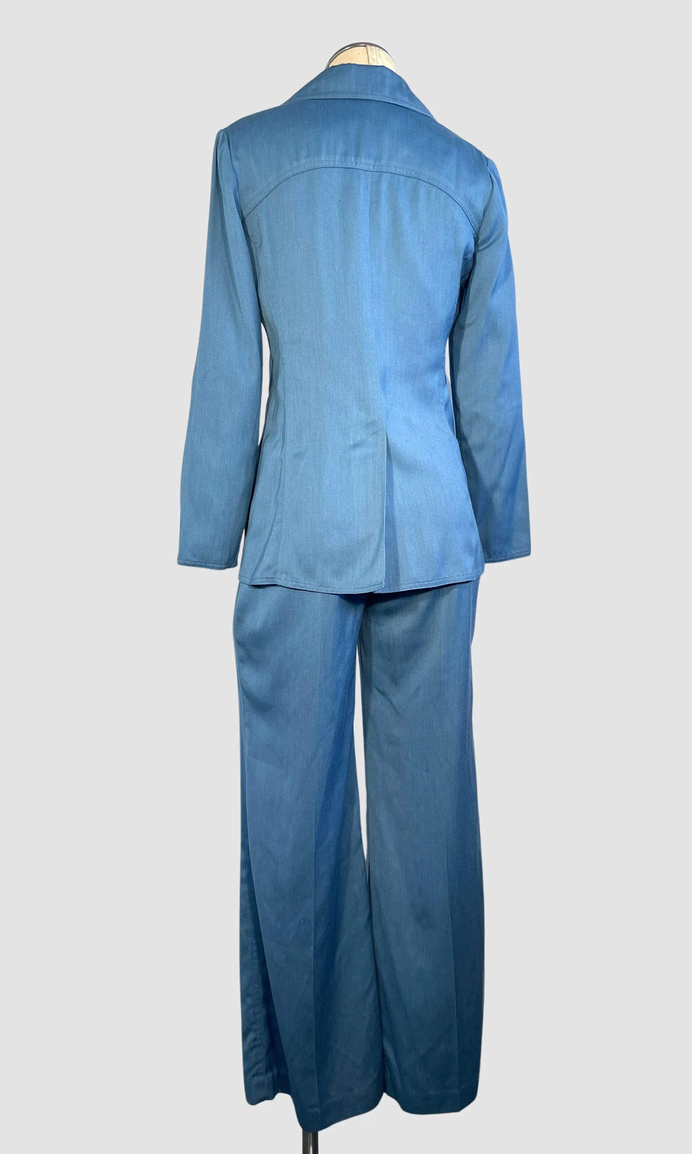 SUIT UP 70s Monochromatic Jacket and Pants Blue Suit  Small