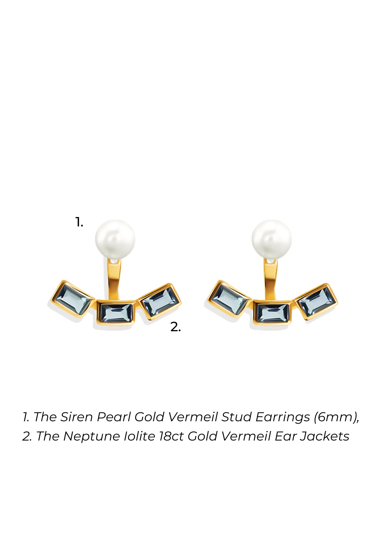 The Siren Studs & The Neptune Ear Jackets Set