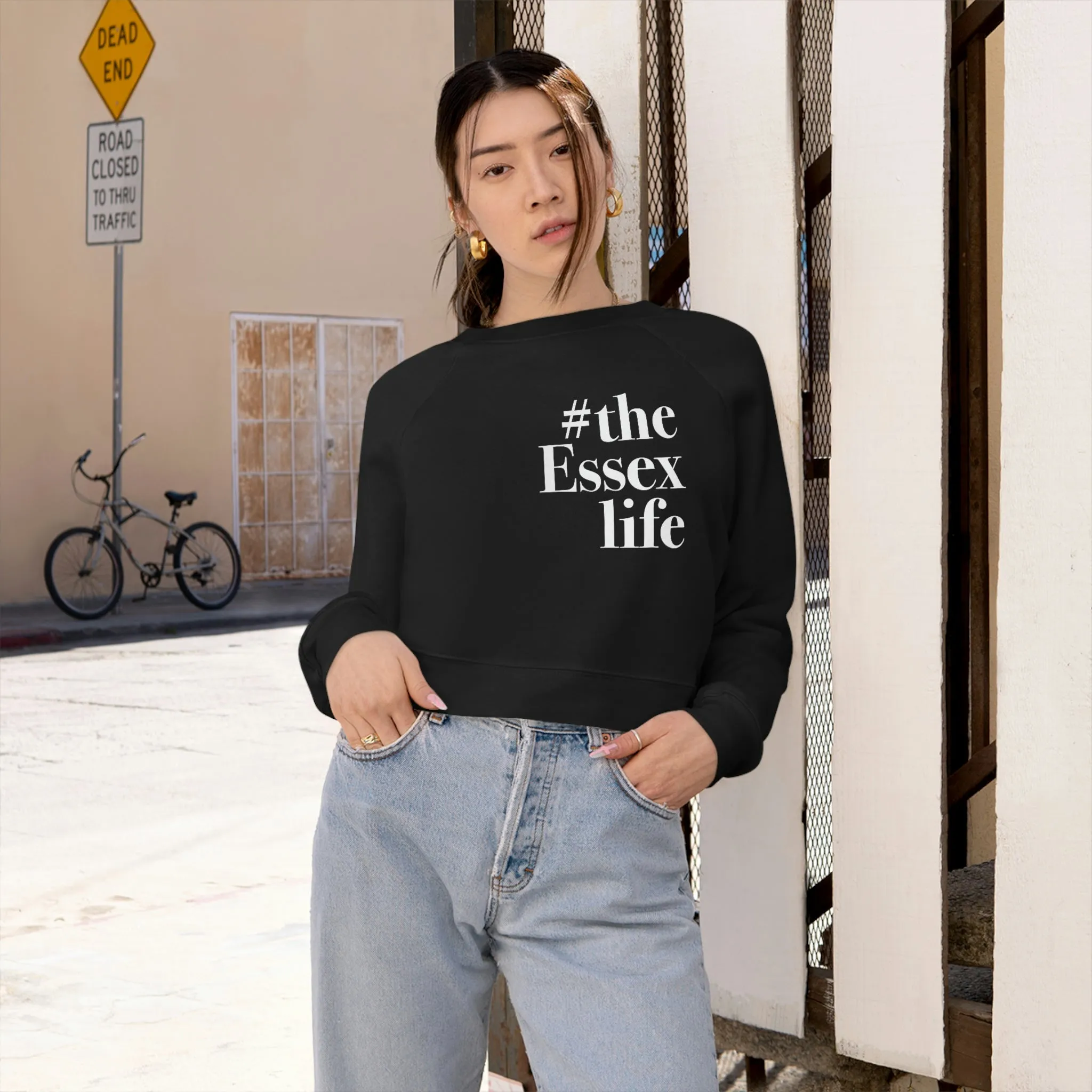 #theessexlife Women's Cropped Fleece Pullover