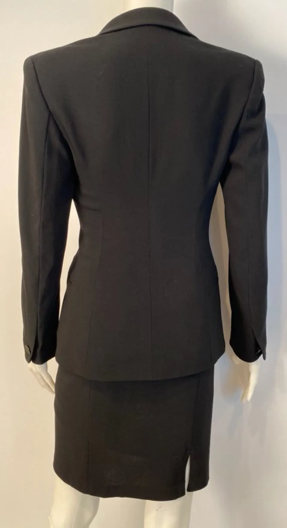 Vintage Chanel Boutique 98P, 1998 Fall Black Skirt Suit FR 38