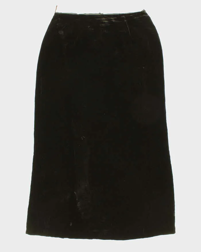 Vintage Woman's Black Velvet Maxi Skirt - W30