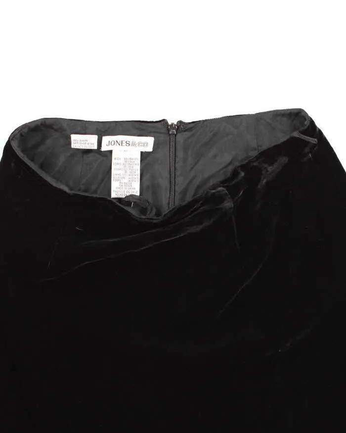 Vintage Woman's Black Velvet Maxi Skirt - W30