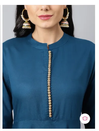 Women Teal Blue Anarkali Suit Dupatta