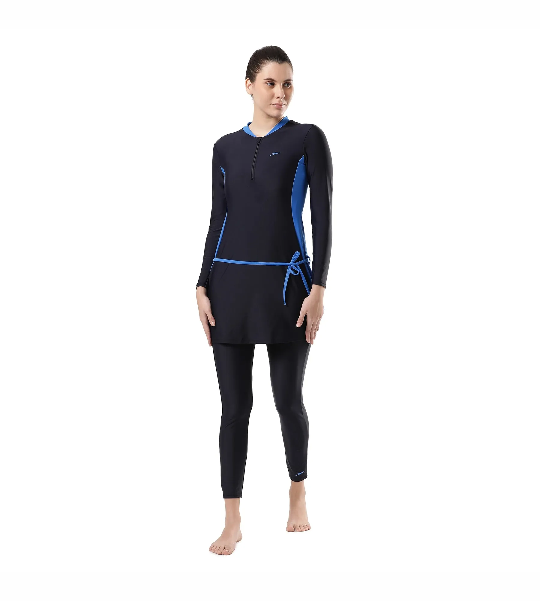 Women's Endurance Two Piece Full Body Suit Swimwear  - True Navy  &  Bondi Blue