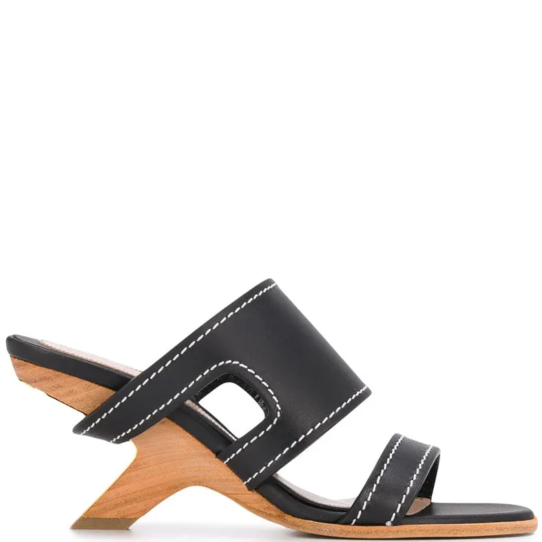 Wood Heel Mule, Black