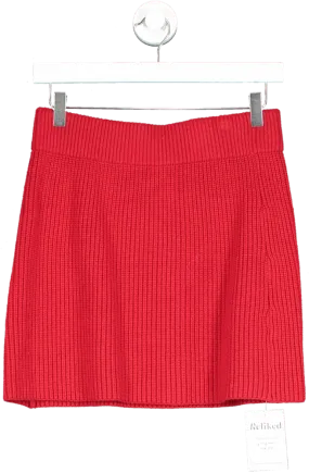 ZARA Red Knitted Mini Skirt UK M